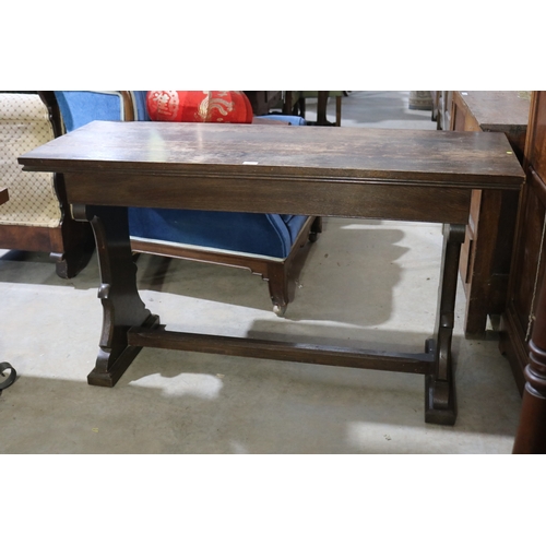 355 - Antique Oak Gothic hall table,  approx 78cm H x 137cm W x 51cm D