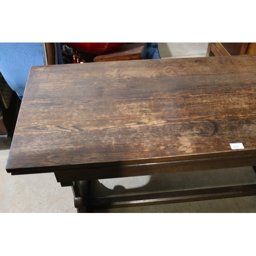 355 - Antique Oak Gothic hall table,  approx 78cm H x 137cm W x 51cm D