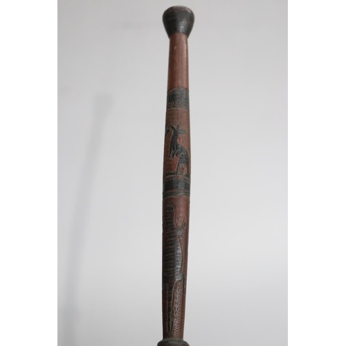 733 - Australian motif walking stick, approx 94cm L