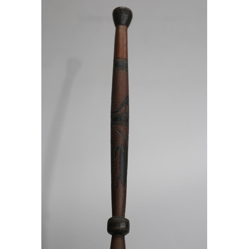 733 - Australian motif walking stick, approx 94cm L