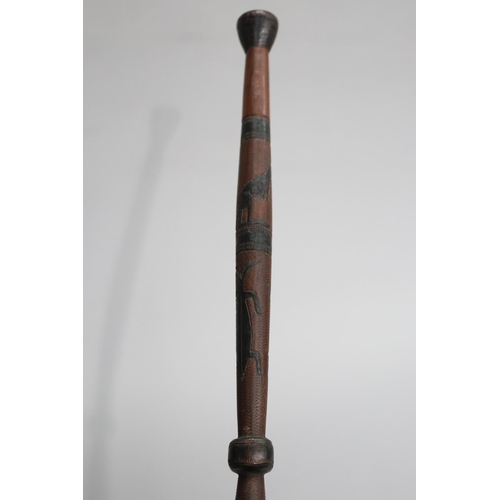 733 - Australian motif walking stick, approx 94cm L