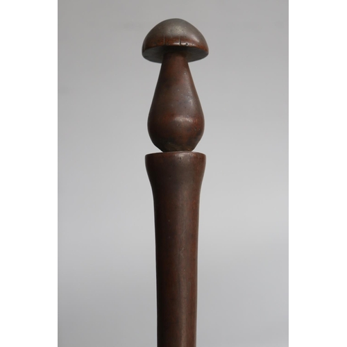 734 - Walking stick with mushroom handle, approx 87cm L