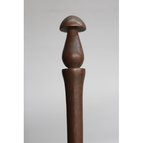 734 - Walking stick with mushroom handle, approx 87cm L