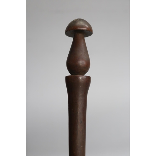 734 - Walking stick with mushroom handle, approx 87cm L