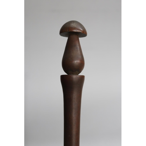 734 - Walking stick with mushroom handle, approx 87cm L