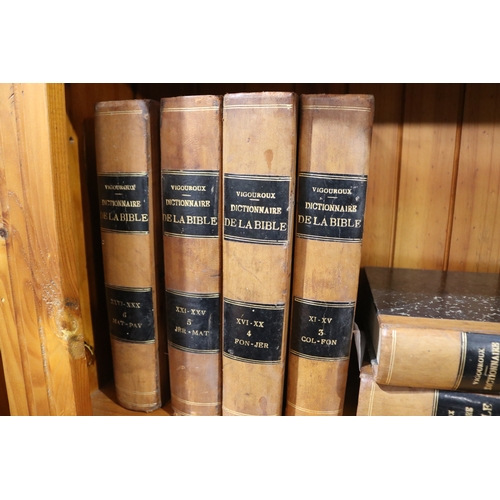 245 - Set of six fine antique French leather spine books, Dictionaire De La Bible  (6)