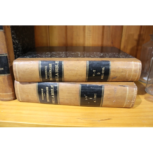 245 - Set of six fine antique French leather spine books, Dictionaire De La Bible  (6)