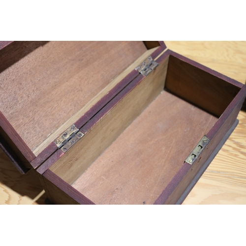 247 - Two antique wooden boxes, approx 14cm H x 31cm W x 16cm D and smaller (2)