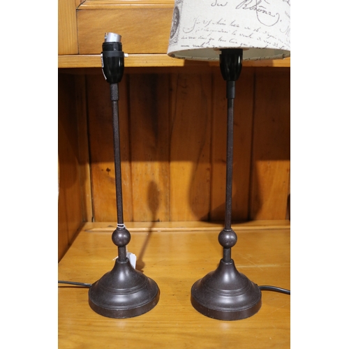 150 - Pair of modern lamps, one missing shade, each approx 41cm H excluding shade (2)