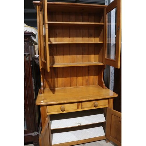 163 - Antique pine two height dresser, approx 196cm H x 107cm W x 56cm D