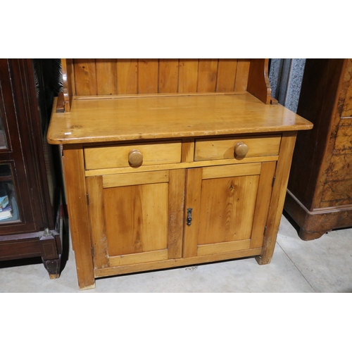 163 - Antique pine two height dresser, approx 196cm H x 107cm W x 56cm D