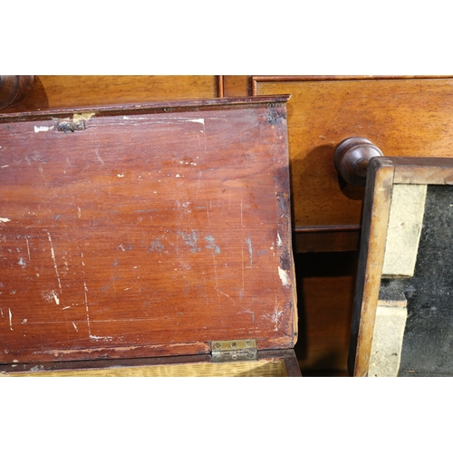 224 - Two antique wooden boxes, approx 15cm H x 34cm W x 22cm D and smaller (2)