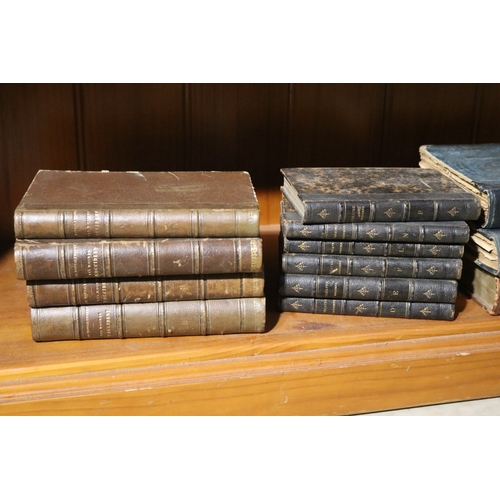 226 - Assorted antique and vintage French books, with leather spines, approx 13