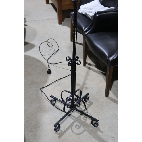 298 - Modern Scrolling iron standard lamp, approx 178cm H