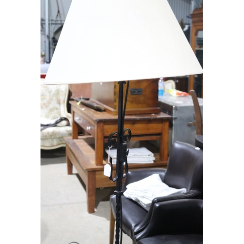 298 - Modern Scrolling iron standard lamp, approx 178cm H