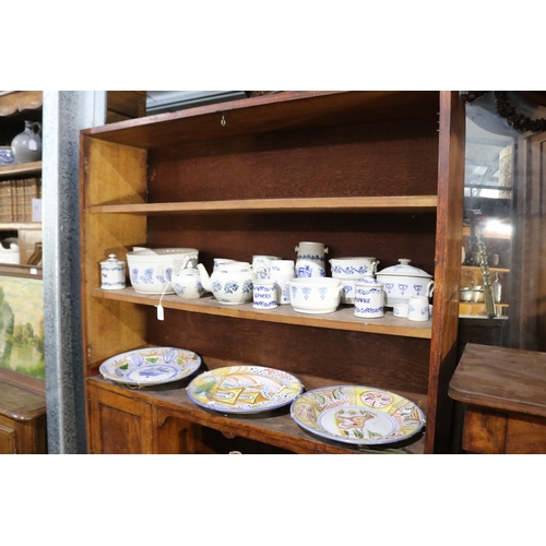 362 - Antique early 20th century oak two height dresser, for restoration, approx 200cm H x 115cm W x 56cm ... 