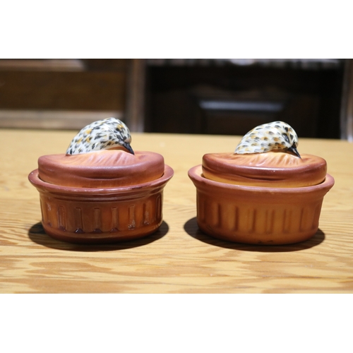 722 - Pair of Noritake porcelain lidded quail tureens (2)