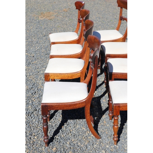 302 - Set of eight antique mid 19th century bar back dining chairs, drop on seats (8)