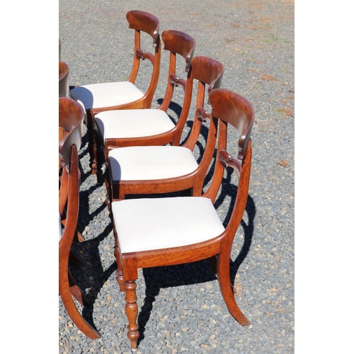 302 - Set of eight antique mid 19th century bar back dining chairs, drop on seats (8)