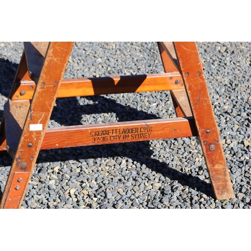 305 - Vintage C Kennett shop step ladder, approx 101cm H