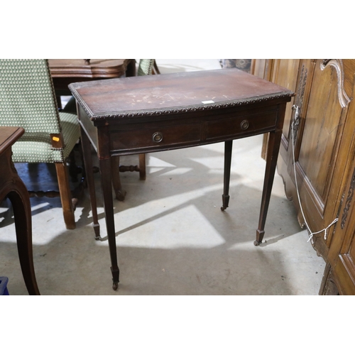 340 - Edwardian fold over games table, 
approx 75cm H x 76cm W x 44cm D