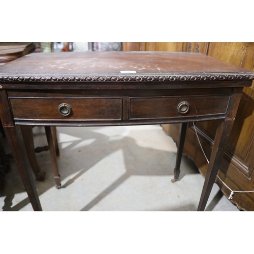 340 - Edwardian fold over games table, 
approx 75cm H x 76cm W x 44cm D