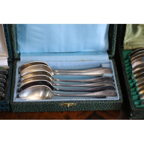 756 - Three antique French cased sets of spoons and forks, various makers marks (3)