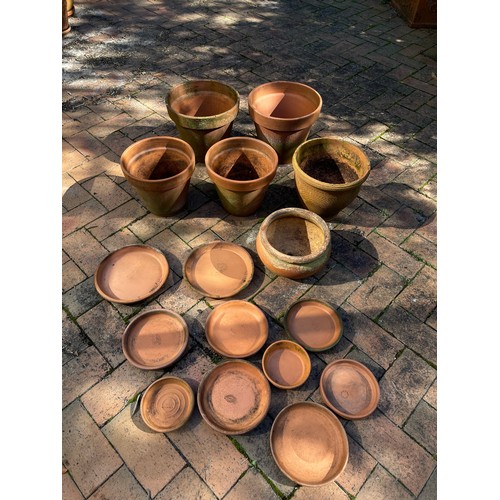 803 - Assortment of mostly Italian terracotta pots and under dishes