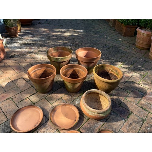 803 - Assortment of mostly Italian terracotta pots and under dishes