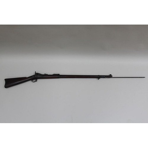 772 - USA Military Springfield Trapdoor Rifle In .45/70 Calibre. 132 Cm. Overall With 83 Cm Barrel. Full S... 
