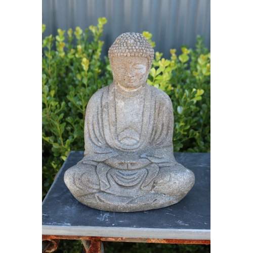795 - Composite stone seated buddha