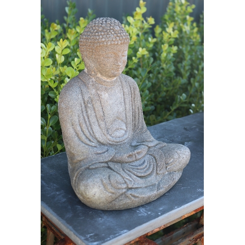 795 - Composite stone seated buddha