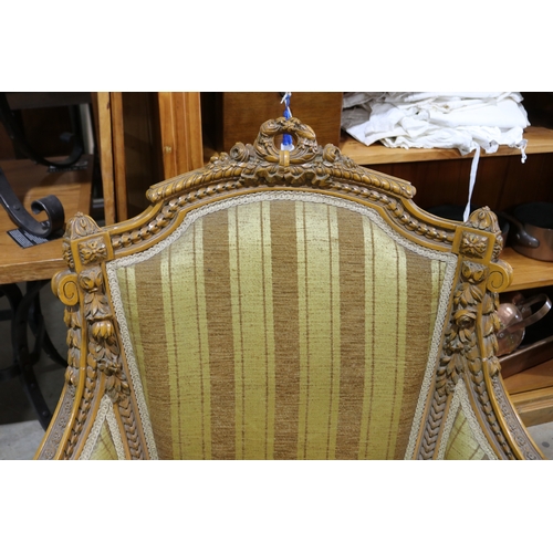 292 - Pair of vintage French Louis XVI revival armchairs, with well carved in relief, painted finish (2)