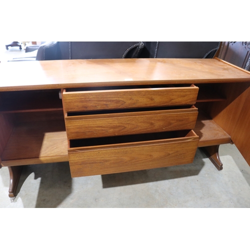 299 - 1960's English sideboard with two doors, three drawers to include a cutlery drawer, approx 77cm H x ... 