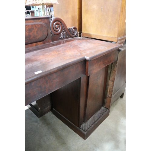 325 - Antique twin pedestal sideboard, approx 132cm H x 169cm W x 60cm D