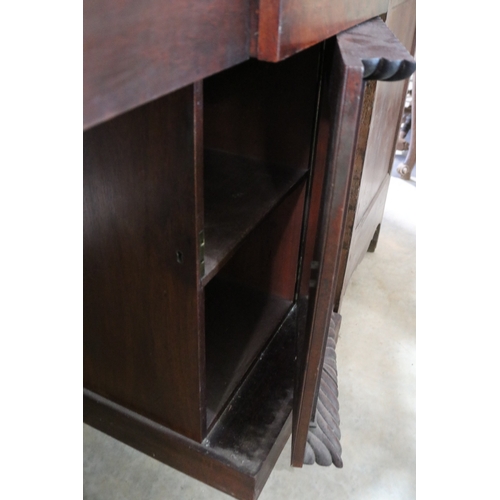 325 - Antique twin pedestal sideboard, approx 132cm H x 169cm W x 60cm D