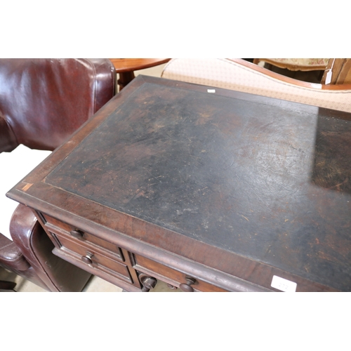 272 - Antique mid 19th century five drawer desk, approx 77cm H x 123cm W x 66cm D