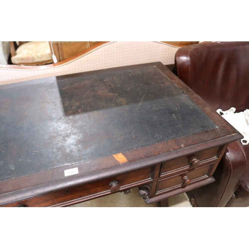 272 - Antique mid 19th century five drawer desk, approx 77cm H x 123cm W x 66cm D