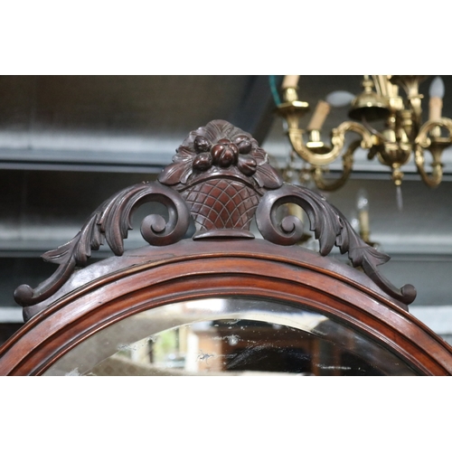 383 - Antique French mirrored back marble set topped washstand, approx 190cm H x 122cm W x 56cm D