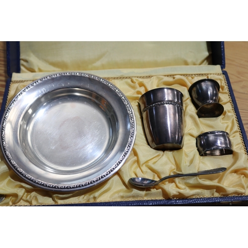 760 - French silver plated Christening set