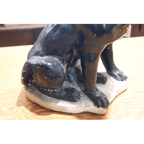 763 - Large vintage plaster figure of a black pug