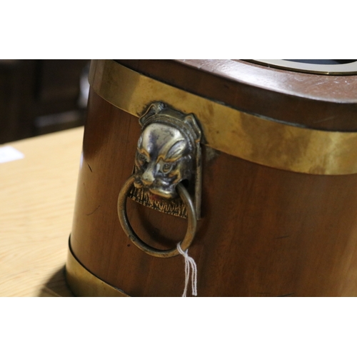780 - Regency style wine cooler with lion mask handles, approx 19cm H x 36cm W x 19cm D