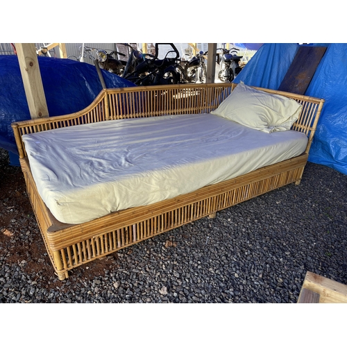 818 - Australian made cane day bed, by Feature cane company Sydney. See label