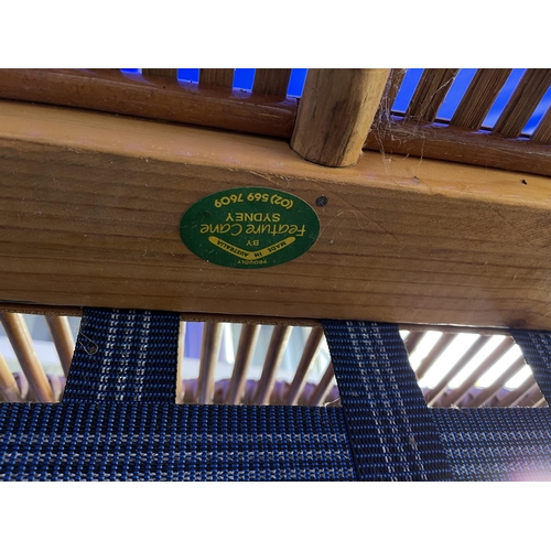 818 - Australian made cane day bed, by Feature cane company Sydney. See label