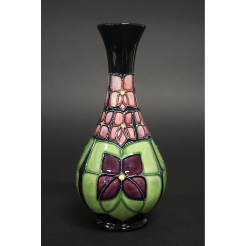 49 - Modern Moorcroft Anemone pottery vase, stained glass effect c 1992,  approx 17cm H