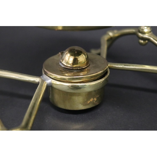53 - Antique copper & brass spirit kettle with burner, approx 34cm H