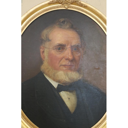 85 - Unknown, early 19th century oval portrait of a gentleman, oil on canvas board, approx 59cm H x 49cm ... 