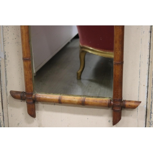 166 - Antique French faux bamboo mirror, approx 56cm x 45cm