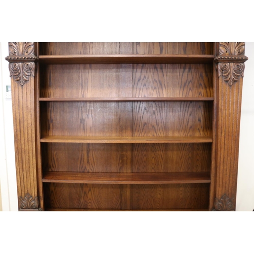 169 - Impressive architectural open shelf bookcase, approx 228cm H x 168cm W x 42cm D