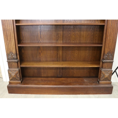 169 - Impressive architectural open shelf bookcase, approx 228cm H x 168cm W x 42cm D